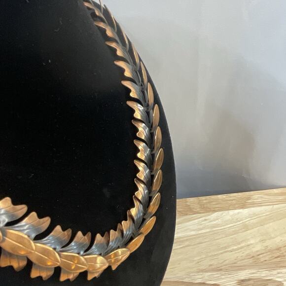 Vintage Rebajes MCM Articulated Copper Necklace Choker 3D 18" - Picture 5 of 11